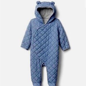 Baby Gap Quilted Chambray Bear One Piece